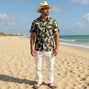 Pusser’s West Indies Tropical Hawaiian Aloha Multicolor Floral Silk Blend Shirt